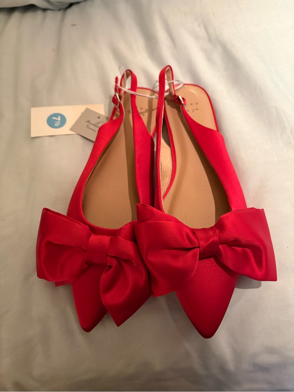 A New Day - Pointed Toe Red Flats - 7.5